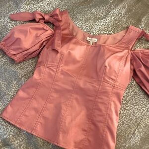 🤩BEAUTIFUL Rebecca Taylor Bow-Tie Cold-Shoulder Top